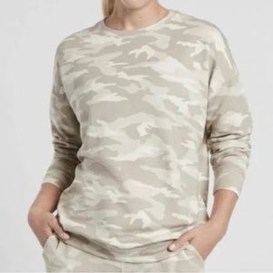 Athleta Street to Studio Tan Camo Crewneck sweatshirt  (Size 1x)